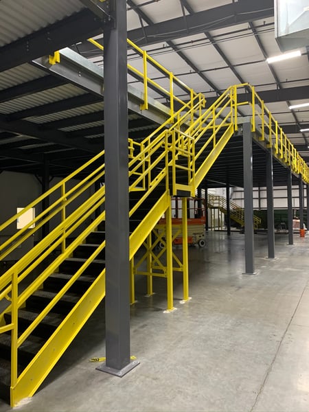 mezzanine stairs to solve warehouse space challenges